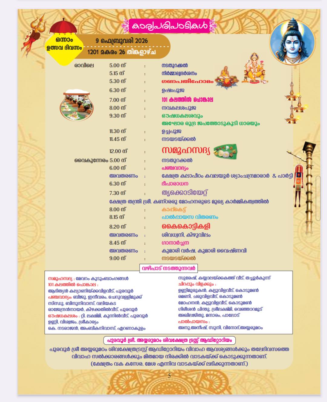 Devotees during Mahashivaratri Mahotsavam 2026 Trivandrum