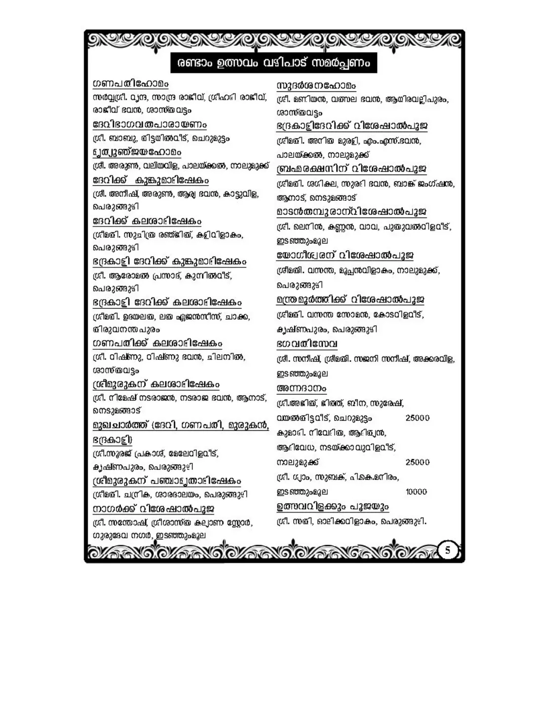 Kalashapooja ritual during Makara Rohini Mahotsavam 2026