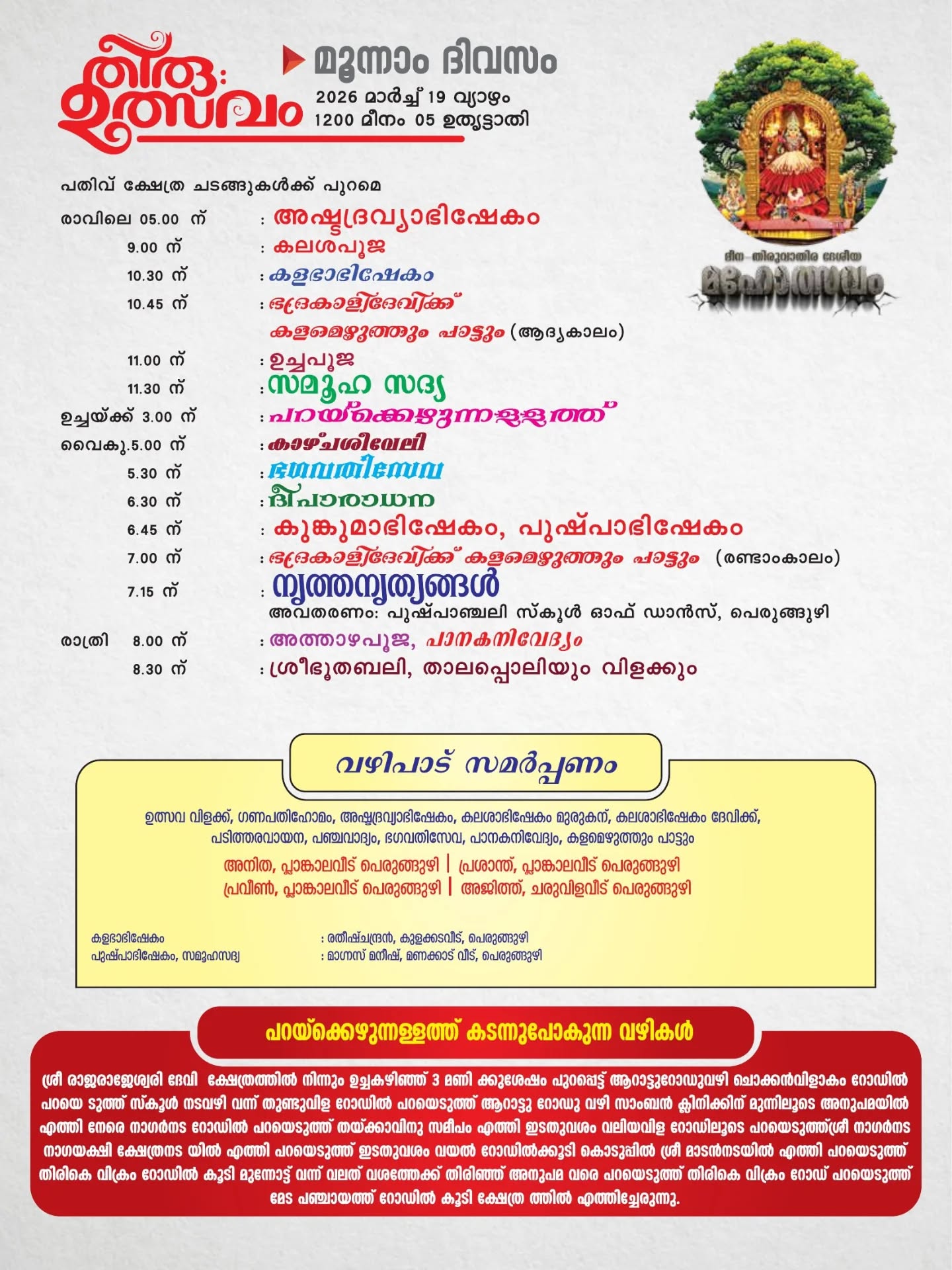 Temple priests performing Ganapathi Homam during the festival