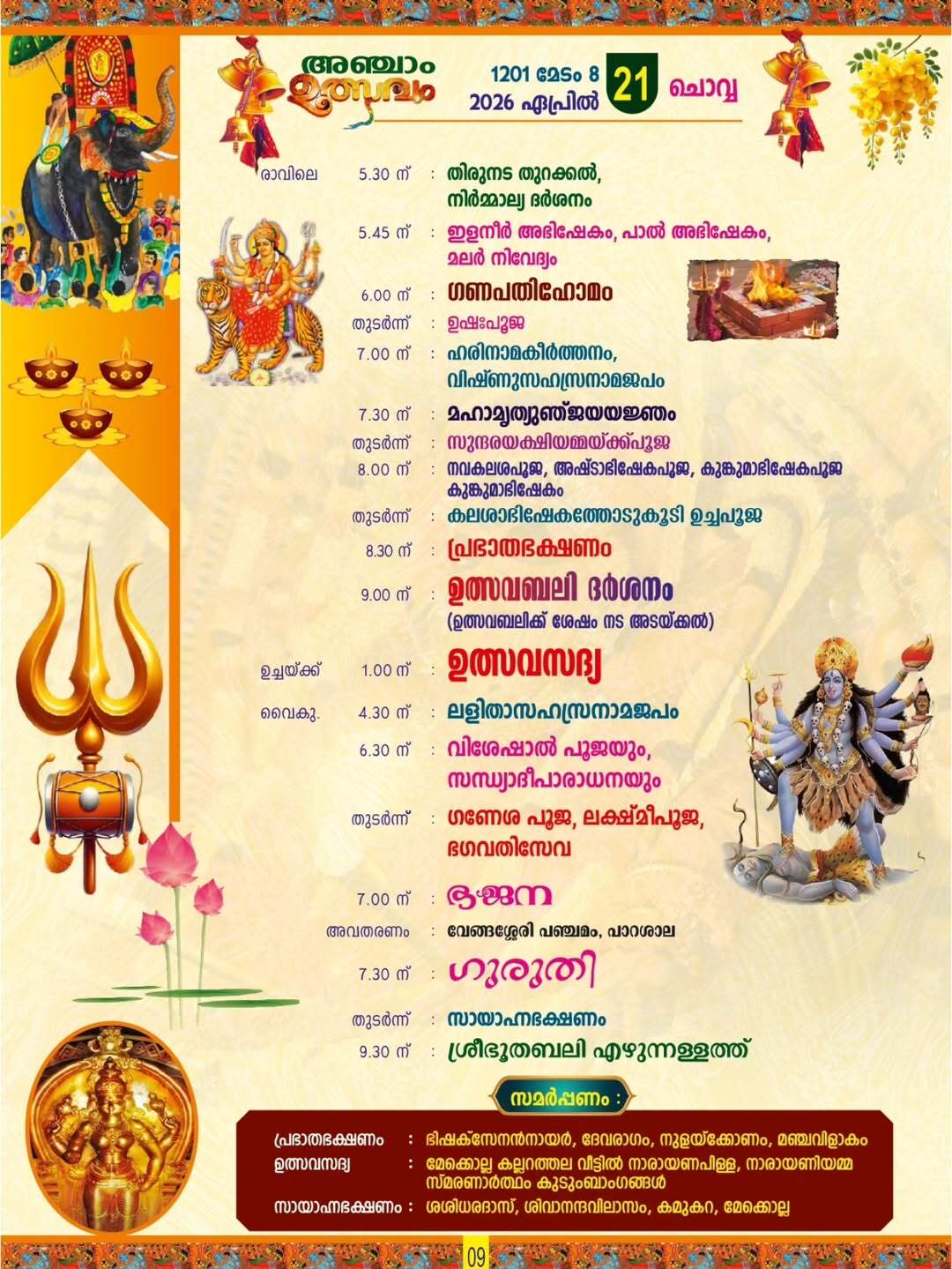 Sree Bhootha Bali ritual Mekolla temple festival Kerala