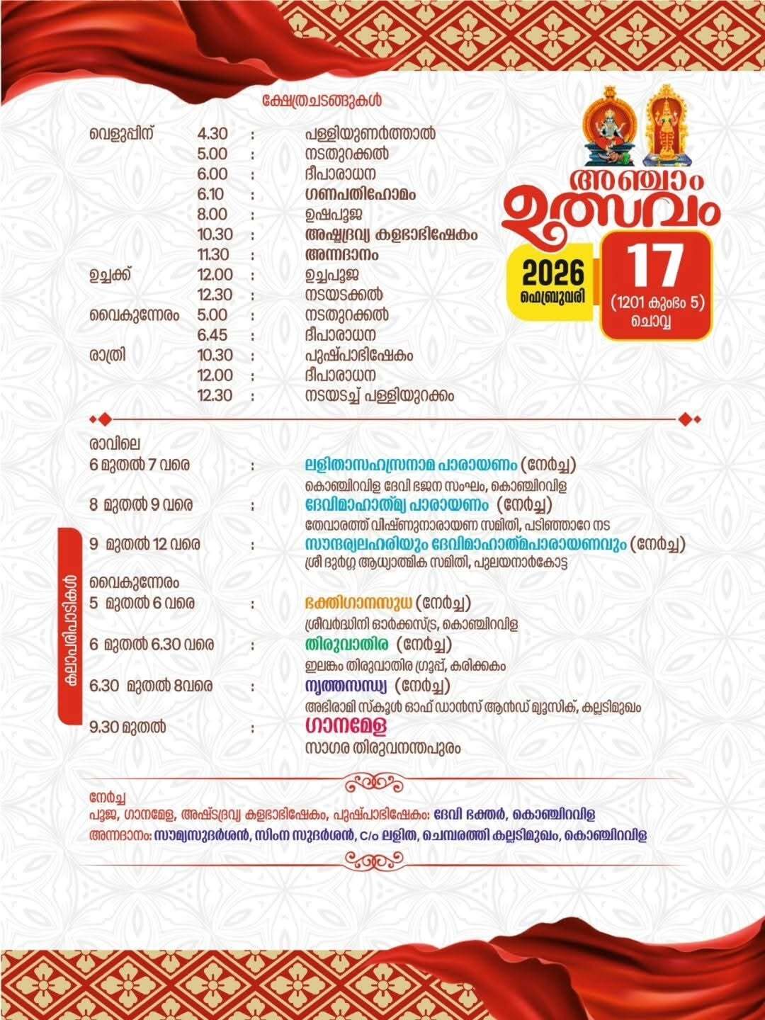 Priest performing Ganapathi Homam during temple festival