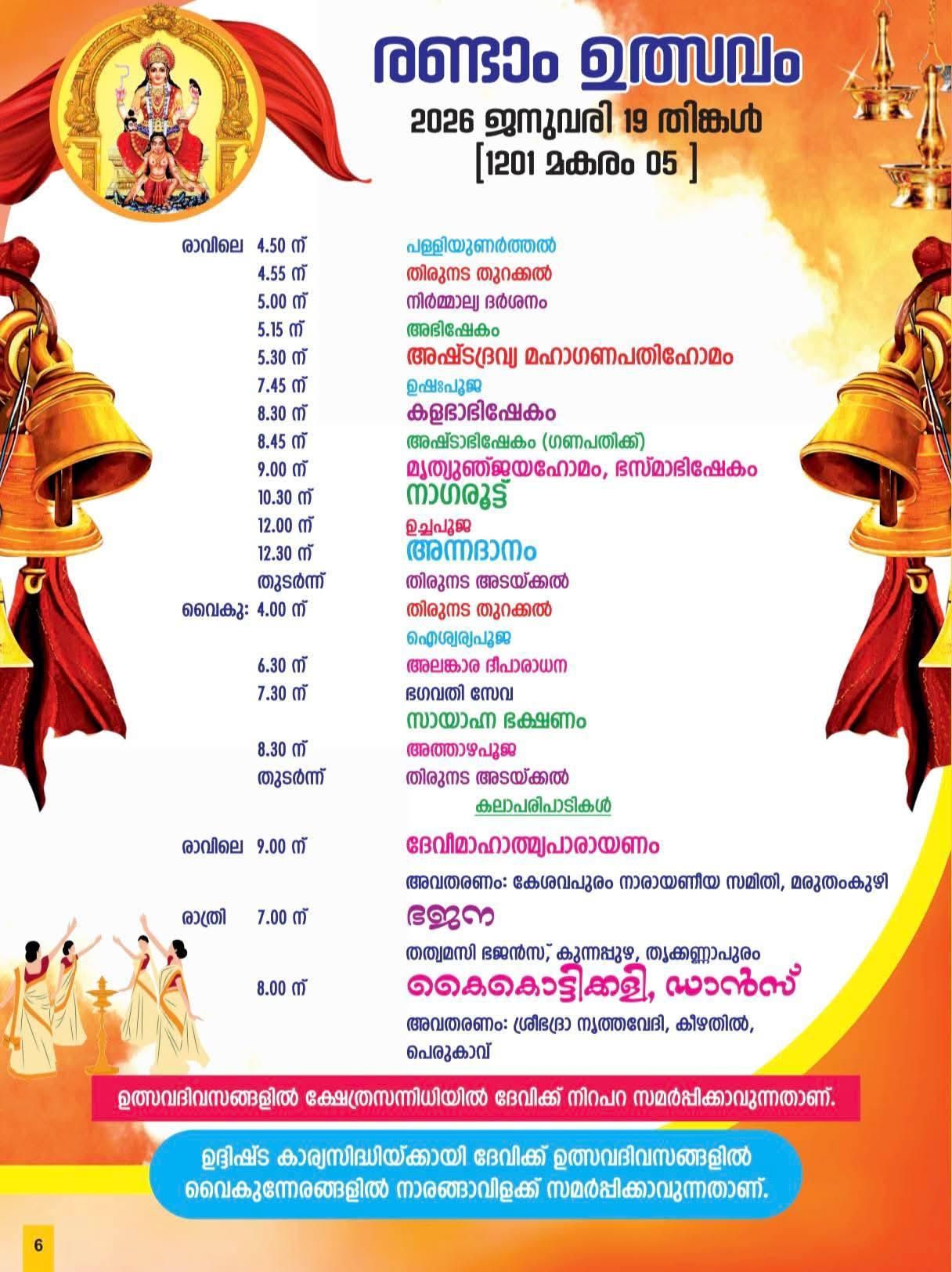 Ganapathi Homam during Prathista Varshika Mahotsavam & Pongala 2026