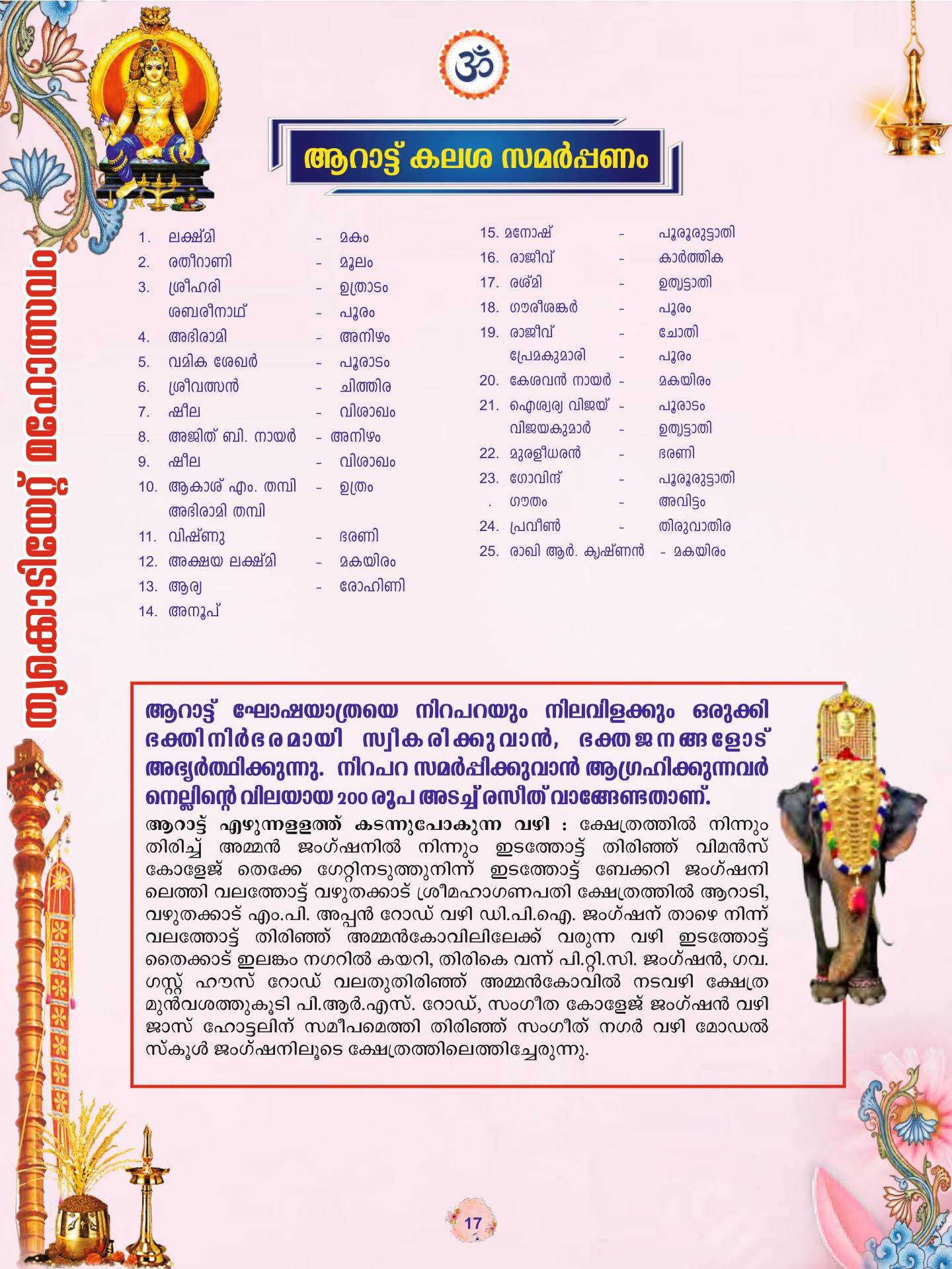 Temple decorations during Thrikodiyettu Mahotsavam