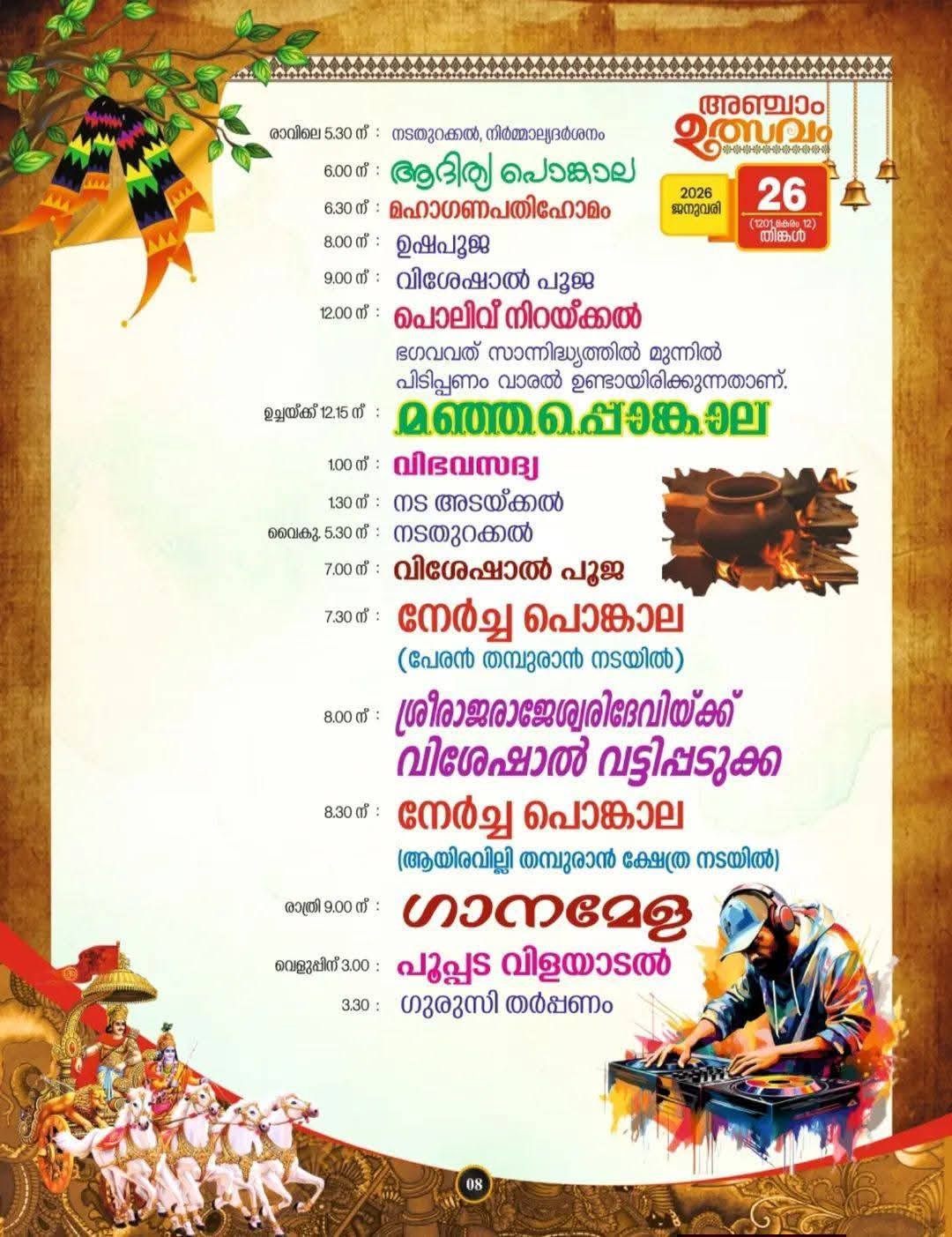 Pushpabhishekam ritual at Karumom Cherukara Temple