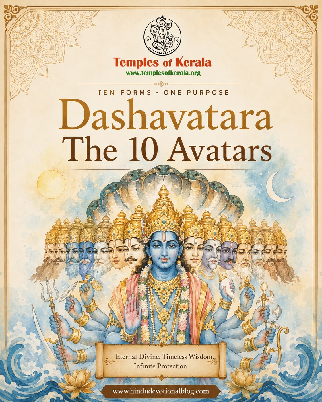 Dashavatara of Lord VishnuCalendar with auspicious Calendar for Lord Vishnu worship